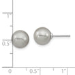 Majestic Sterling Silver Rhodium-plated 8-9mm Grey Imitation Shell Pearl Stud Earrings