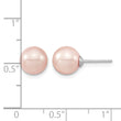 Majestic Sterling Silver Rhodium-plated 8-9mm Pink Imitation Shell Pearl Stud Earrings - Birthstone Company