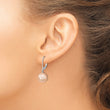 Majestik Sterling Silver Rhodium-plated 10-11mm Pink Imitation Shell Pearl Leverback Dangle Earring - Birthstone Company