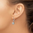 Majestic Sterling Silver Rhodium-plated 8-9mm Grey Imitation Shell Pearl Leverback Dangle Earrings - Birthstone Company