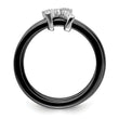 Brilliant Embers Sterling Silver Rhodium-plated 17 Stone Micro Pav‚ CZ X Ceramic Ring