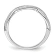 Brilliant Embers Sterling Silver Rhodium-plated 48 Stone Criss Cross Micro Pav‚ CZ Polished Ring