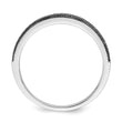 Brilliant Embers Sterling Silver Rhodium-plated 25 stone Micro Pav‚ Black CZ Polished Ring