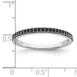 Brilliant Embers Sterling Silver Rhodium-plated 25 stone Micro Pav‚ Black CZ Polished Ring