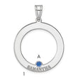 SS/Rhodium-plated 1 Birthstone Circle with SS Bezel Family Pendant