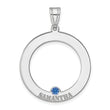 SS/Rhodium-plated 1 Birthstone Circle with SS Bezel Family Pendant