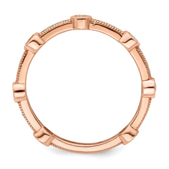 Brilliant Embers Sterling Silver Rose Gold-plated 33 Stone Micro Pav‚ CZ Ring