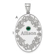Sterling Silver Rhodium-plated Crystal Family Pendant
