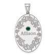 Sterling Silver Rhodium-plated Crystal Family Pendant