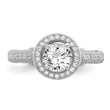 Brilliant Embers Sterling Silver Rhodium-plated 81 Stone Halo Micro Pav‚ CZ Ring