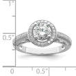 Brilliant Embers Sterling Silver Rhodium-plated 81 Stone Halo Micro Pav‚ CZ Ring