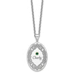 Sterling Silver Rhodium-plated/14k Bezel Crystal Family Pendant