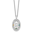 Sterling Silver Rhodium-plated/14k Bezel Crystal Family Pendant