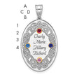 Sterling Silver Rhodium-plated/14k Bezel Crystal Family Pendant