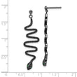 Sterling Silver 170 Stone Spinel Snake Dangle Earrings