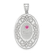 Sterling Silver Rhodium-plated Crystal Family Pendant