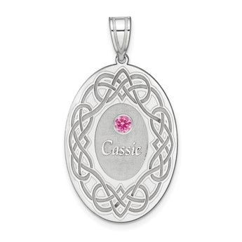 Sterling Silver Rhodium-plated Crystal Family Pendant
