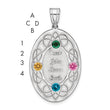 Sterling Silver Rhodium-plated Crystal Family Pendant