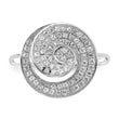 Sterling Silver & CZ Brilliant Embers Swirl Circle Ring