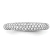 Brilliant Embers Sterling Silver Rhodium-plated 79 stone Micro Pav‚ CZ Ring