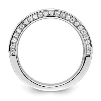 Brilliant Embers Sterling Silver Rhodium-plated 142 Stone Micro Pav‚ CZ Ring