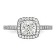 Brilliant Embers Sterling Silver Rhodium-plated 37 Stone Halo Micro Pav‚ CZ Ring