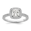 Brilliant Embers Sterling Silver Rhodium-plated 37 Stone Halo Micro Pav‚ CZ Ring