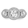 Brilliant Embers Sterling Silver Rhodium-plated 50 Stone Micro Pav‚ CZ Ring