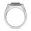 Brilliant Embers Sterling Silver Rhodium-plated 109 Stone Micro Pav‚ CZ Men's Ring