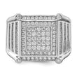 Brilliant Embers Sterling Silver Rhodium-plated 109 Stone Micro Pav‚ CZ Men's Ring