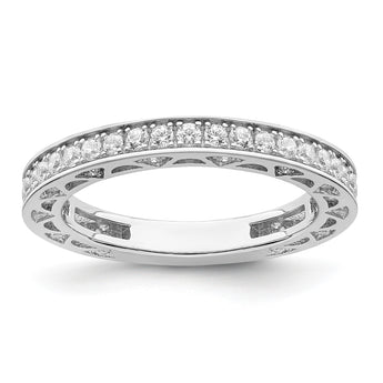 Brilliant Embers Sterling Silver Rhodium-plated 59 Stone Micro Pav‚ CZ Ring - Birthstone Company
