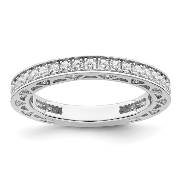Brilliant Embers Sterling Silver Rhodium-plated 59 Stone Micro Pav‚ CZ Ring - Birthstone Company