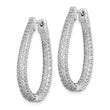 Sterling Shimmer Sterling Silver Rhodium-plated 242 Stone Pav‚ 1.2mm-1.5mm CZ In and Out Teardrop Hinged Hoop Earrings - Birthstone Company