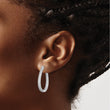 Sterling Shimmer Sterling Silver Rhodium-plated 242 Stone Pav‚ 1.2mm-1.5mm CZ In and Out Teardrop Hinged Hoop Earrings