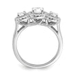 Brilliant Embers Sterling Silver Rhodium-plated 42 Stone Halo Micro Pav‚ CZ 3 Stone Ring