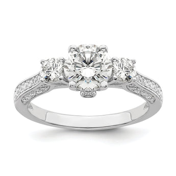 Brilliant Embers Sterling Silver Rhodium-plated 45 Stone Micro Pav‚ CZ Ring
