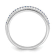 Brilliant Embers Sterling Silver Rhodium-plated 67 Stone Blue and White Micro Pav‚ CZ Polished Ring