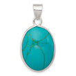 Sterling Silver Oval Turquoise Pendant - Birthstone Company
