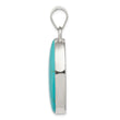 Sterling Silver Turquoise Polished Oval Pendant - Birthstone Company