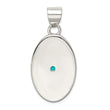 Sterling Silver Turquoise Polished Oval Pendant - Birthstone Company