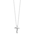 Sterling Silver Diamond Cross Necklace with Extender