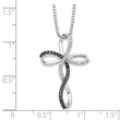 Sterling Silver Diamond Cross Necklace with Extender
