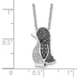 Sterling Silver Diamond Penguin Necklace, Rhodium-Plated, Gift Ready