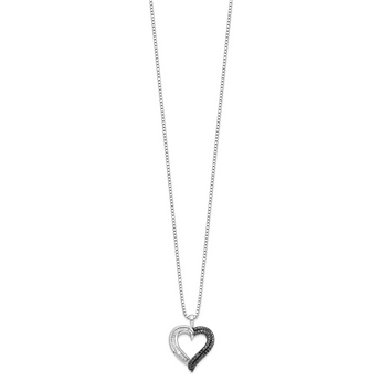 Sterling Silver Diamond Heart Necklace with Extender Elegant and Gift Ready