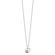 Sterling Silver Diamond Double Heart Necklace Gift Ready