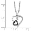 Sterling Silver Diamond Double Heart Necklace Gift Ready