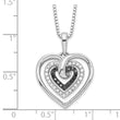 Sterling Silver Diamond Heart Necklace with Extender