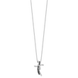 Sterling Silver Diamond Cross Necklace with Rhodium Finish