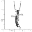 Sterling Silver Diamond Cross Necklace with Rhodium Finish