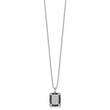 White Night Sterling Silver Rhodium-Plated Diamond Necklace with Extender